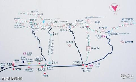 北京古北口长城旅游攻略 之 金山岭导游图
